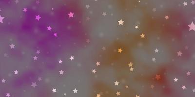 fundo vector rosa claro, amarelo com estrelas pequenas e grandes. ilustração colorida com estrelas gradientes abstratas. tema para telefones celulares.