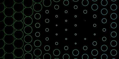 padrão de vetor azul e verde escuro com esferas. glitter ilustração abstrata com gotas coloridas. padrão para livretos, folhetos.