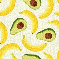 padronizar com bananas, abacate dentro mosaico estilo vetor