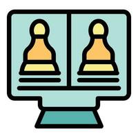 xadrez lição ícone vetor plano