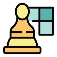 xadrez conectados peça ícone vetor plano