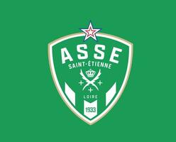 santo etienne clube logotipo símbolo ligue 1 futebol francês abstrato Projeto vetor ilustração com verde fundo