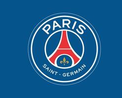 PSG clube logotipo símbolo ligue 1 futebol francês abstrato Projeto vetor ilustração com azul fundo