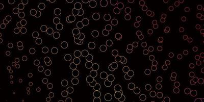 cenário de vetor multicolorido escuro com pontos. ilustração com conjunto de esferas abstratas coloridas brilhantes. design para seus comerciais.