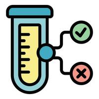 pcr teste tubo ícone vetor plano