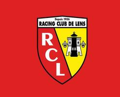lente clube logotipo símbolo ligue 1 futebol francês abstrato Projeto vetor ilustração com vermelho fundo