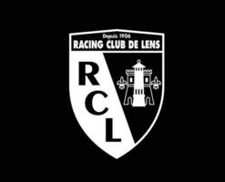 lente clube logotipo símbolo branco ligue 1 futebol francês abstrato Projeto vetor ilustração com Preto fundo