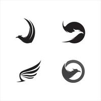 Falcão de asa negra e símbolo do logotipo de águia para um designer profissional vetor