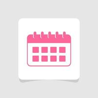 simples calendário ícone Rosa cor em branco fundo vetor