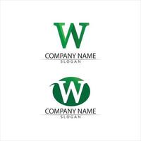 Modelo de logotipo de letra w e design de logotipo de fonte para negócios e identidade corporativa vetor