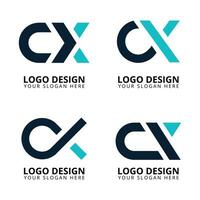 criativo monograma carta cx logotipo Projeto vetor