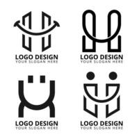carta h logotipo Projeto com sorrir ícone vetor