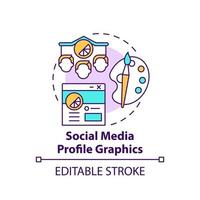 ícone de conceito gráfico de perfil de mídia social vetor