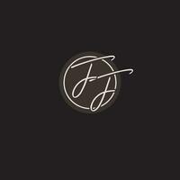 iniciais ff logotipo monograma com simples círculo linha estilo vetor