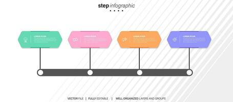 coleção do colorida infográfico pode estar usava para fluxo de trabalho disposição, diagrama, número opções, rede Projeto. infográfico o negócio conceito com opções, peças, passos ou processos. vetor eps 10