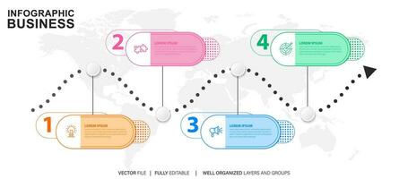 conjunto do infográfico elementos dados visualização vetor Projeto modelo. pode estar usava para passos, opções, o negócio processo, fluxo de trabalho, diagrama, fluxograma conceito, Linha do tempo, marketing ícones, informação gráficos.