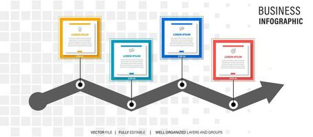 moderno 3d infográfico modelo com 4 passos. o negócio círculo modelo com opções para folheto, diagrama, fluxo de trabalho, Linha do tempo, rede Projeto. vetor eps 10