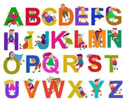 letras do alfabeto de crianças fofas vetor