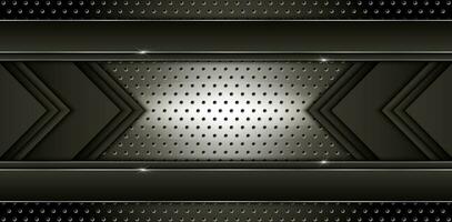 abstrato metal carbono textura e linha cromo sobreposição em metálico prata Folha orifício moderno Projeto fundo. vetor ilustração
