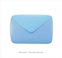 azul mensagem dentro 3d vetor ilustração