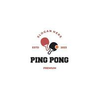 ping pong logotipo Projeto retro hipster vintage vetor