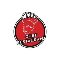 chefe de cozinha sorrir logotipo Projeto criativo idéia para restaurante o negócio vetor