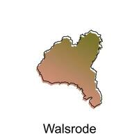 mapa do Walsrode cidade moderno simples colorida com contorno, ilustração vetor Projeto modelo
