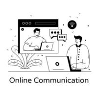 comunicação online ao vivo vetor