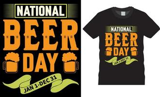 nacional Cerveja dia jan 1-bec 31 t camisa Projeto vetor modelo