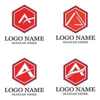 uma carta logotipo modelo vetor ícone ilustração design