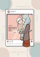 social meios de comunicação conceito feliz mães dia vetor