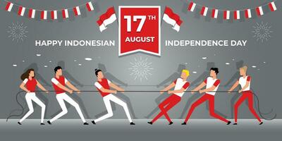 feliz dia da independência da Indonésia vetor