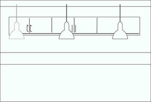 Barra contador, guarda-roupa, estilo loft candelabros. interior. vetor