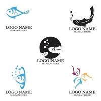 ícone de peixe ilustração vetorial design de modelo de logotipo vetor