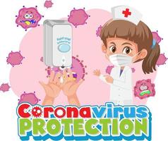 proteção contra coronavírus com personagem de desenho animado médico vetor