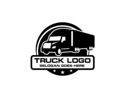 caminhão logotipo modelo para você Projeto dentro Preto cor. transporte caminhões logística carga vetor. Entrega tema. vetor