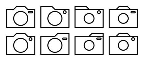 conjunto do Câmera ícones, foto lente. simples projeto, vetor para aplicativo e rede.