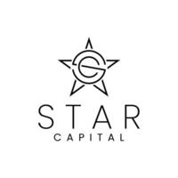 sc ou cs carta Estrela logotipo. simples e minimalista. vetor