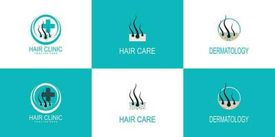 cabelo Cuidado logotipo Projeto coleção com moderno e criativo conceito Prêmio vetor