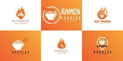 ramen logotipo Projeto coleção com criativo moderno conceito Prêmio vetor