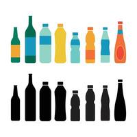 plano Projeto garrafas conjunto ilustração vetor