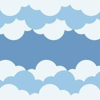 nuvens quadro, Armação plano, azul semicircular nuvens modelo crianças fundo poster bandeira. vetor ilustração