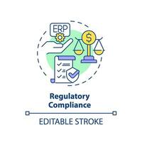 editável regulatório conformidade ícone conceito, isolado vetor, empreendimento recurso planejamento fino linha ilustração. vetor