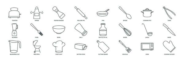 cozinhando ícone definir, incluído ícones Como faca, tigela, liquidificador e Mais símbolos coleção, logotipo isolado vetor ilustração