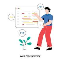 rede programação plano estilo Projeto vetor ilustração. estoque ilustração