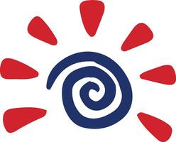 Sol logotipo ícone africano Sol vetor