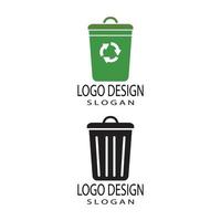 modelo de design de vetor de ícone de lata de lixo e símbolo
