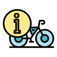 bicicleta compartilhar informação ícone vetor plano