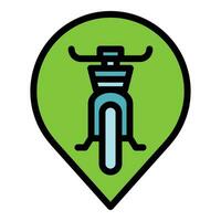 bicicleta compartilhar localização ícone vetor plano