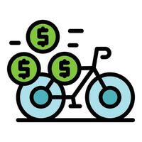 bicicleta pagar compartilhar ícone vetor plano